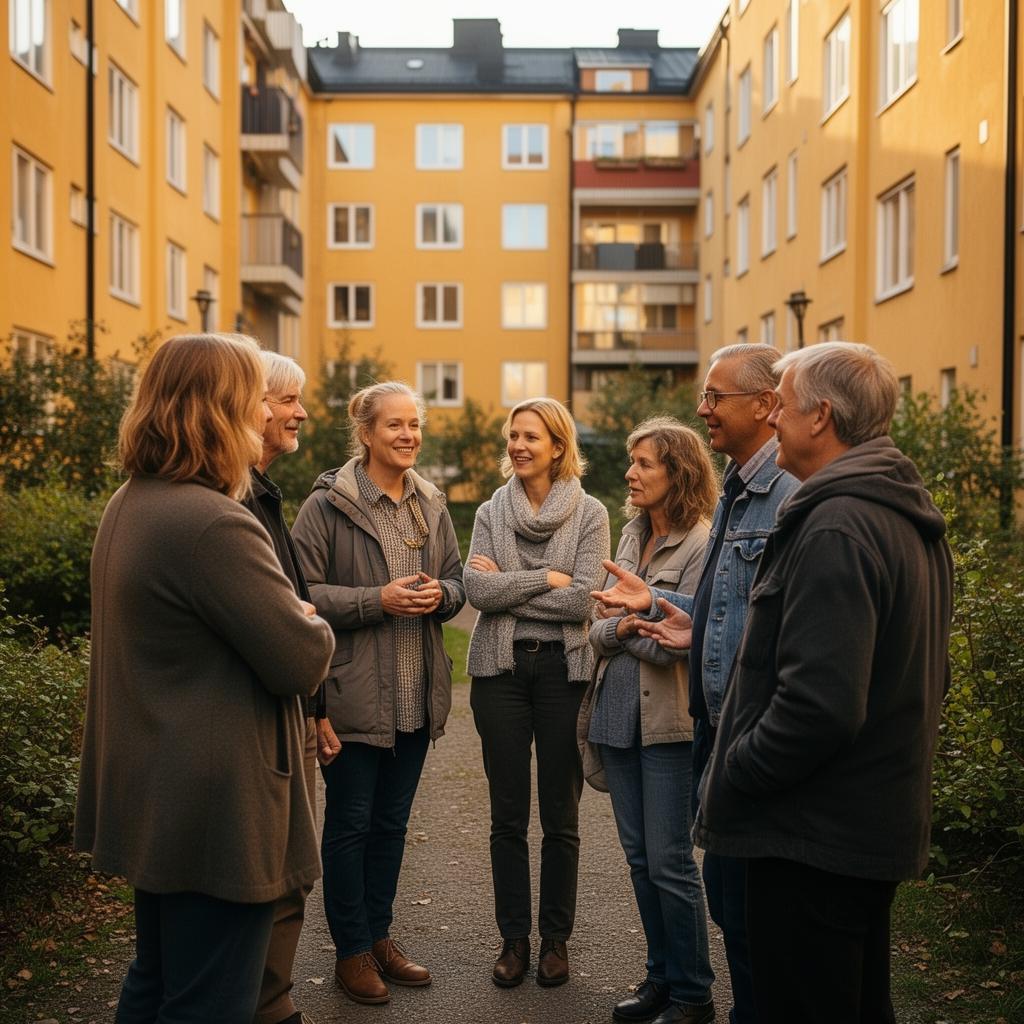 Bostadshus och innergård